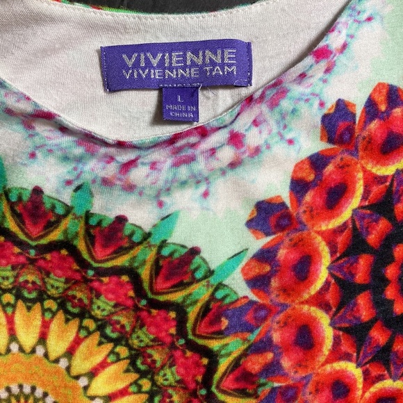 Vivienne Tam Tank Dress, Mandala/Kaleidoscope Pattern, Great Colors! - Picture 5 of 7
